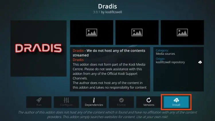 Dradis Kodi Addon